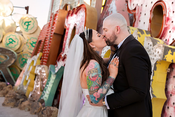 Neon Museum Wedding Photography | Las Vegas Boneyard Weddings