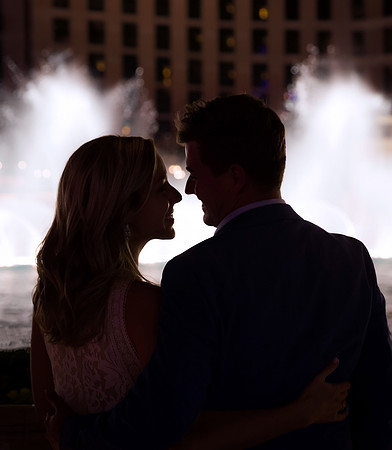 Couple photographed during a wedding photo shoot on the Las Vegas Strip