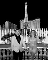 Couple photographed during a wedding photo shoot on the Las Vegas Strip