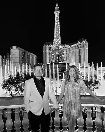 Couple photographed during a wedding photo shoot on the Las Vegas Strip