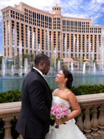 Couple photographed during a wedding photo shoot on the Las Vegas Strip