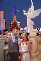 Couple photographed during a wedding photo shoot on the Las Vegas Strip