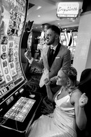Couple photographed during a wedding photo shoot on the Las Vegas Strip