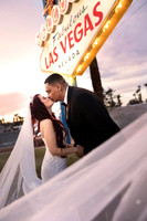 Couple photographed during a wedding photo shoot on the Las Vegas Strip
