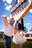 Couple photographed during a wedding photo shoot on the Las Vegas Strip