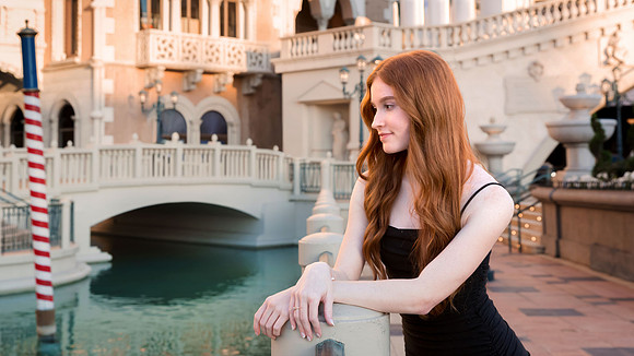 High school senior posing during a portrait photo session in Las Vegas