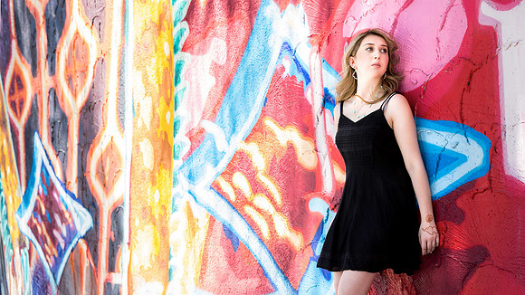High school senior posing during a portrait photo session in Las Vegas
