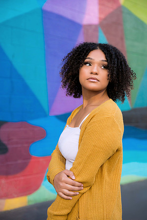 High school senior posing during a portrait photo session in Las Vegas