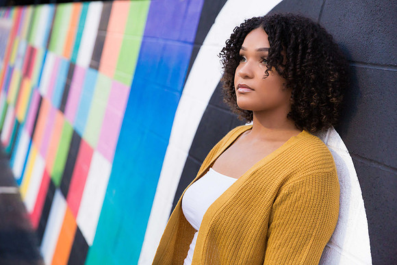 High school senior posing during a portrait photo session in Las Vegas