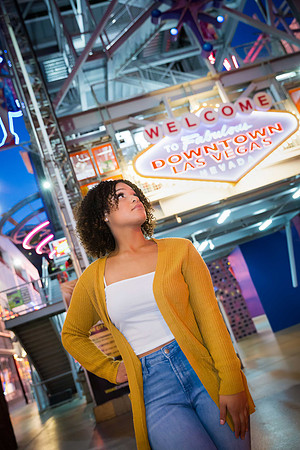 High school senior posing during a portrait photo session in Las Vegas