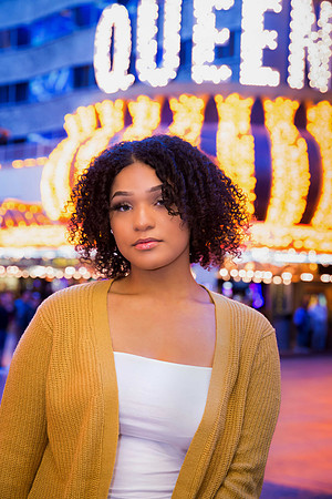 High school senior posing during a portrait photo session in Las Vegas