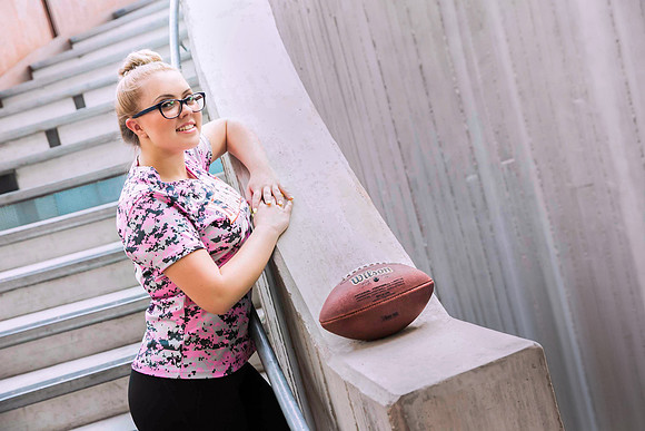 High school senior posing during a portrait photo session in Las Vegas
