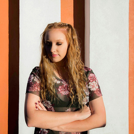 High school senior posing during a portrait photo session in Las Vegas