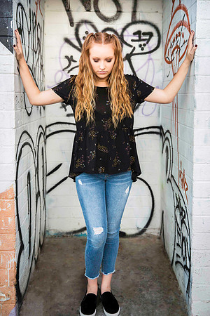 High school senior posing during a portrait photo session in Las Vegas