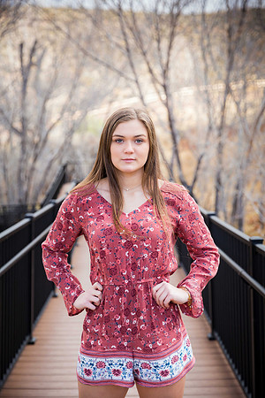 High school senior posing during a portrait photo session in Las Vegas