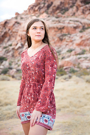 High school senior posing during a portrait photo session in Las Vegas