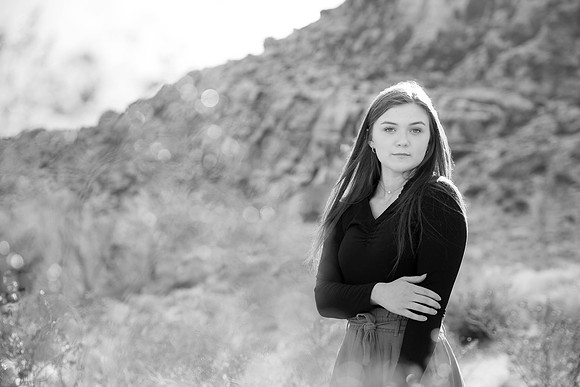 High school senior posing during a portrait photo session in Las Vegas