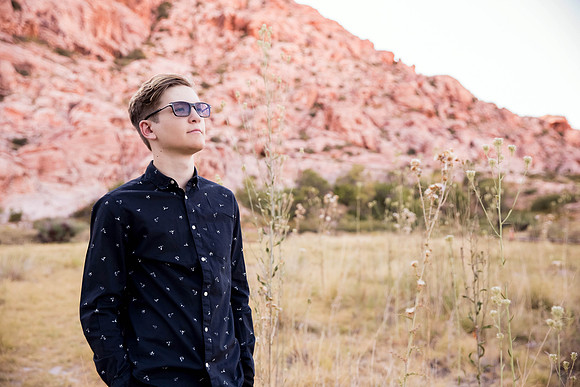 High school senior posing during a portrait photo session in Las Vegas