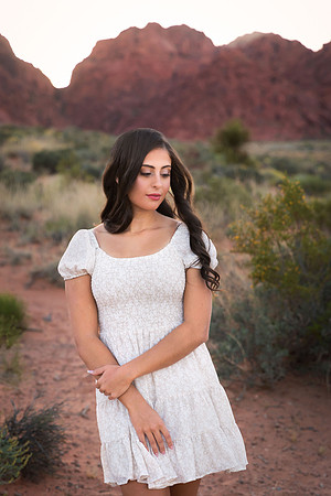 High school senior posing during a portrait photo session in Las Vegas