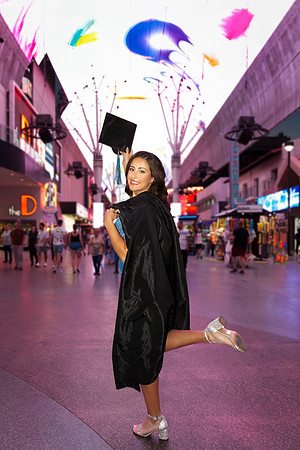 High school senior posing during a portrait photo session in Las Vegas