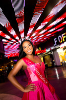 Friends posing together during a bachelorette photo shoot on the Las Vegas Strip