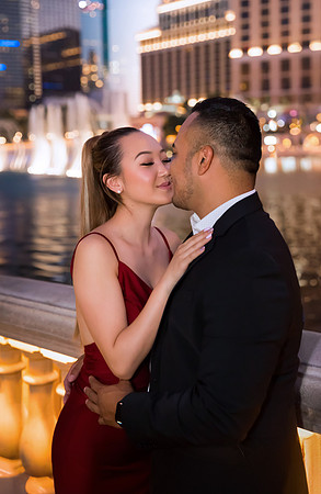 Las Vegas engagement photo shoot on the Strip by Glitter Lens Photography