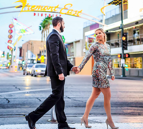 Las Vegas engagement photo shoot on the Strip by Glitter Lens Photography