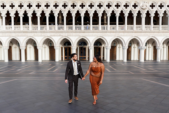 Las Vegas engagement photo shoot on the Strip by Glitter Lens Photography
