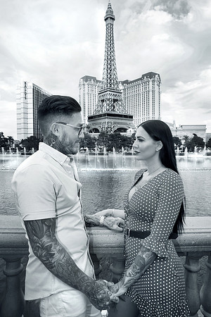 Las Vegas engagement photo shoot on the Strip by Glitter Lens Photography