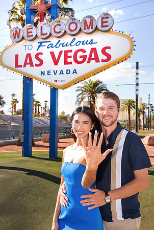 Las Vegas engagement photo shoot on the Strip by Glitter Lens Photography