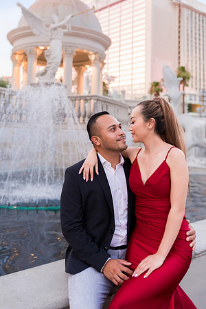 Las Vegas engagement photo shoot on the Strip by Glitter Lens Photography