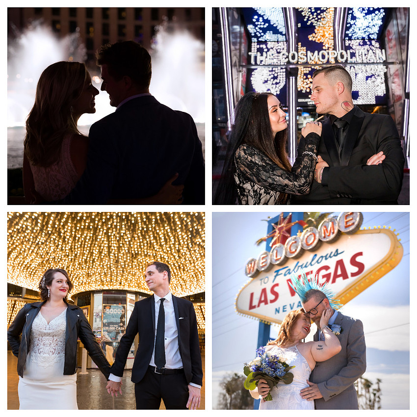 Romantic cool wedding photos in Vegas.